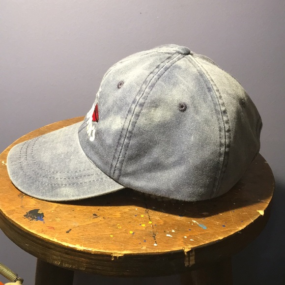 Skipper’s hat full 6 panel adjustable leather back strap boating cap faded blue - Picture 4 of 13